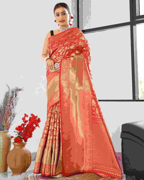 DIVA'S CHOICE Women Floral Woven Saree with Blouse Piece
