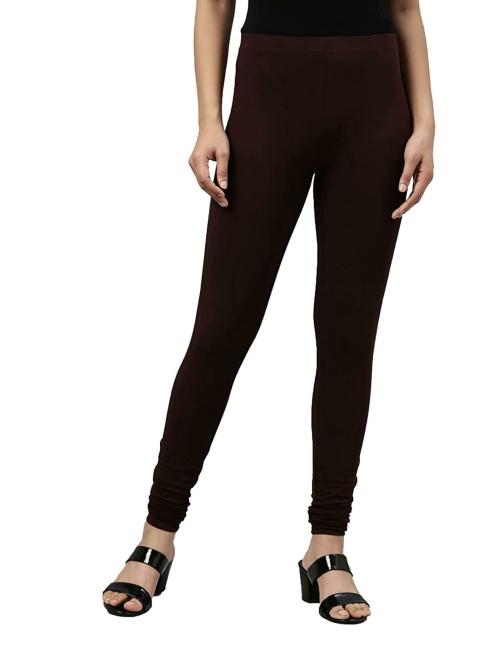 Buy Go Colors Women Brown Solid Stretch Leggings Online at Best Prices