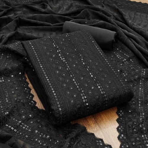 Panzora Georgette Chikankari work Salwar Suit Dress Material