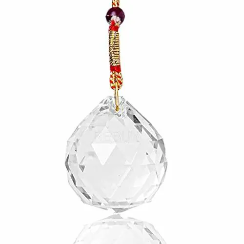 REBUY Round Crystal Ball Hanging Clear Sun Catcher