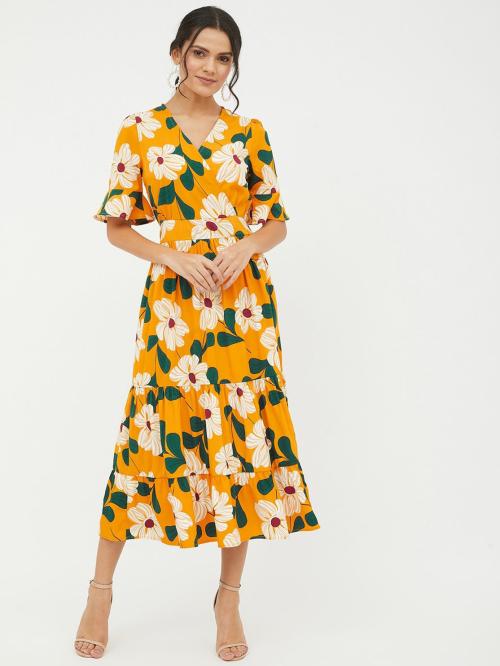 HARPA Women Multicolor Floral Print Polyester Dress