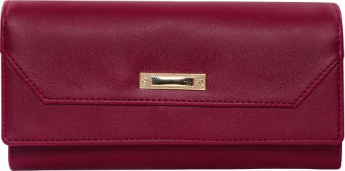 Bulli Women Wallet Maroon Artificial Leather Party Clutch For Women
