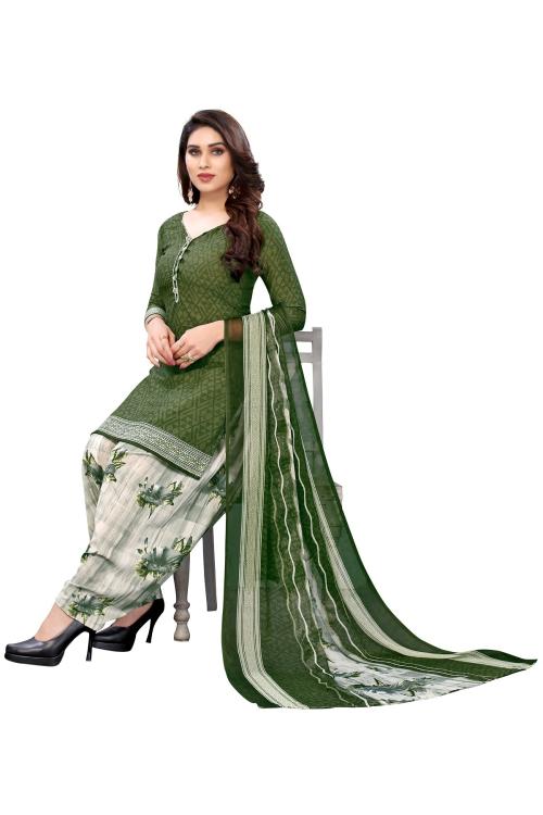 Rensilafab womens Green Salwar Suit Dress Material (Unstitched)