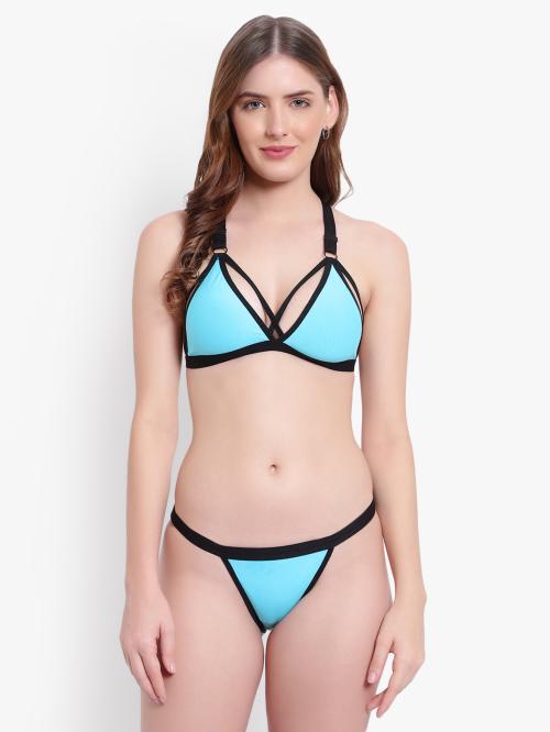 Bruchi Club Luxury Designer Lingerie -32 | Lingerie Set | Blue Lingerie |Lingerie for Women | Cotton Bra Panty | Innerwear