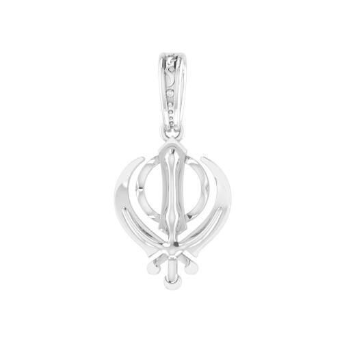 SILVEREYS Sterling Silver (92.5% purity) Baba Guru Nanak/Sikh Khanda Symbol (30MM) Pendant for Men and Women Pure Silver spiritual Punjabi Sikh Sardar Locket for Good Luck, Health & Wealth