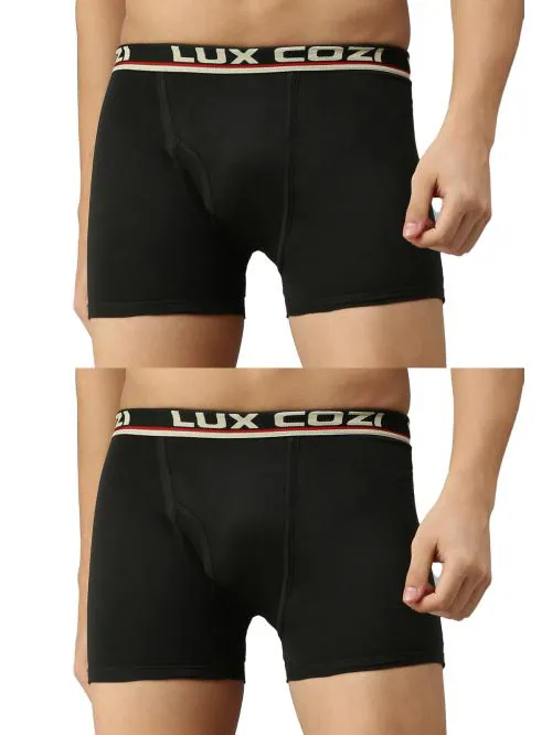 Lux Cozi Bigshot Men's Dark Grey Solid Cotton Pack of 2 Long Trunk