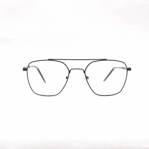 Nitshwet Square Blue Cut Computer Glasses, Metal Eye Frame Zero Power, Anti Glare & Blue Ray Cut, for Men & Women