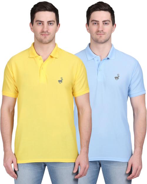 Ansh Fashion Wear Polo T-Shirts Pack of 2 for Men's and Boy's-Olive-Light Blue T-Shirt for Men | Mens T-Shirt | Trendy T-Shirts for Men
