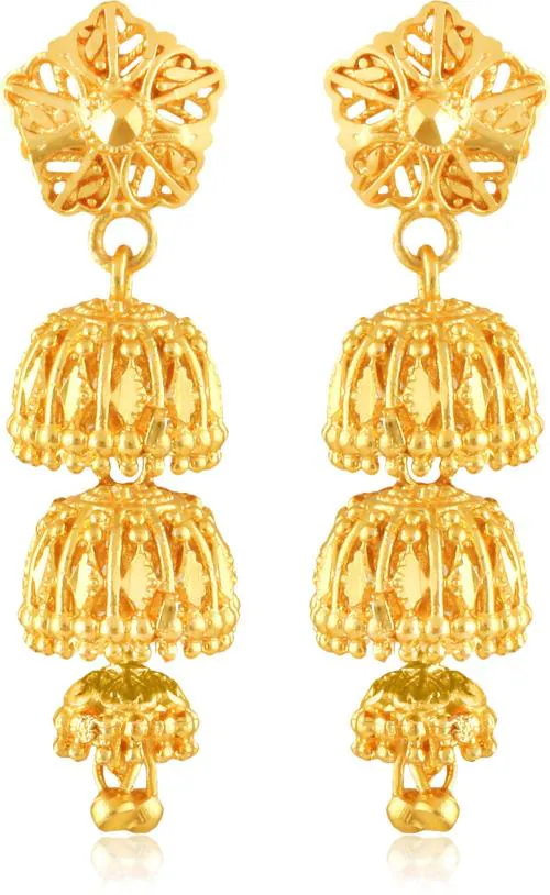 Vighnaharta Gold-Plated Jhumki Earring (Women And Girls)