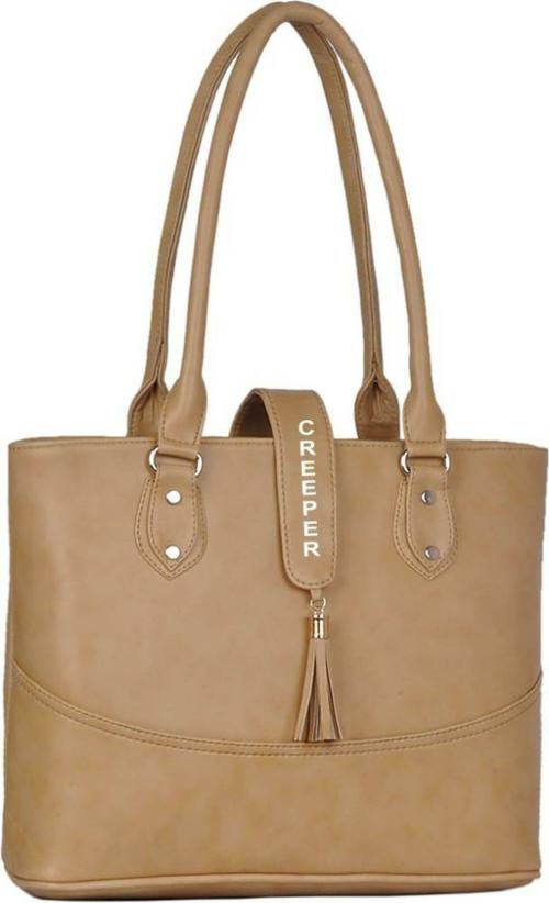 Creeper Beige Leatherette Shoulder Bag