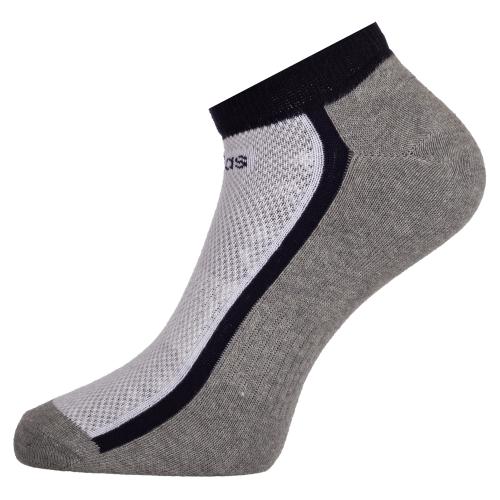 Adidas Original Flat Knit Low Cut Cotton Socks - 3 Pairs (6N) (AD-8001) (Black-Grey Mel/Grey Mel-White/Col Navy-Grey Mel)