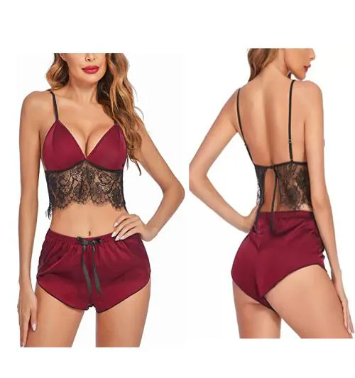 Hot Women Babydoll Night Dress Sexy Dress Bra Panty Lingerie Set Free Size(28 to 36)Inch