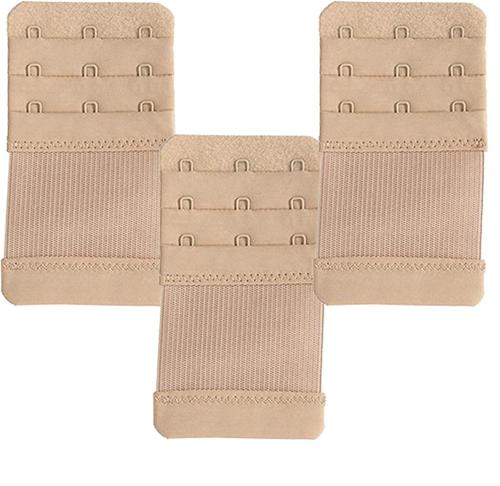 PIBU Brown Self Design Cotton Pack of 3 Bra Extender