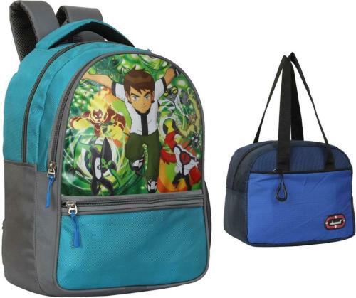 MS DECENT Multicolor Polyester School Bag with Lunch Bag 30 L