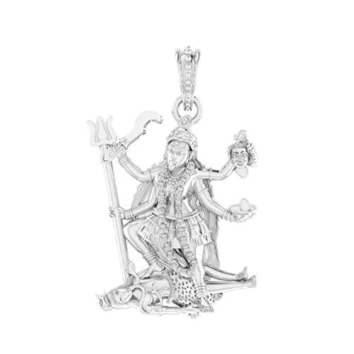 Buy Akshat Sapphire Pure Silver Goddess Kali Maa Pendant Suitable For