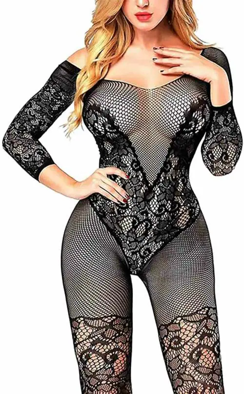 ogimi - ohh Give me Women Fishnet Bodystocking Bodysuit Babydoll Lingerie -01