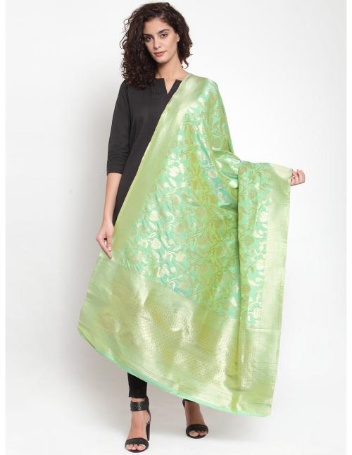 Green Banarasi Silk Dupatta