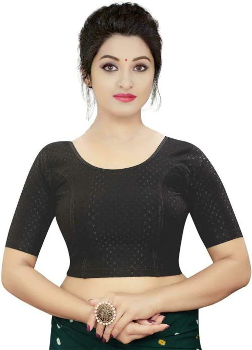 PU Fashion Women Black Solid Hosiery Blouse