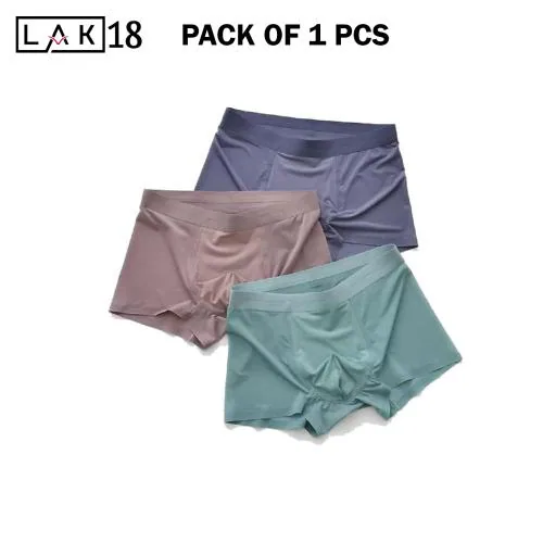 LAK 18 Men's Mid-Waist Briefs Boxer Underwear Ice Silk Breathable Casual Style Solid Shorts with Ultrasoft Waistband, Multicolor PACK OF 1 (XL)