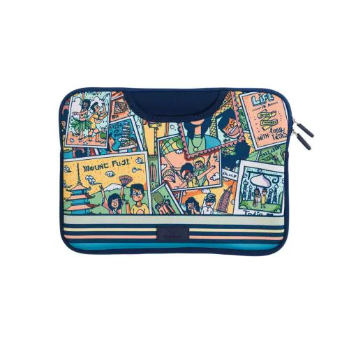 TEAL By Chumbak Around the world Laptop Sleeve - 15inch