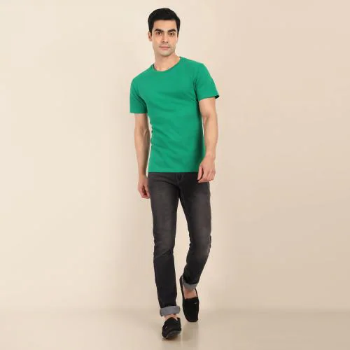 Tom Hiddle Mens solid half sleeve Premium cottton Tshirts | Pack of 1 | Fluorescent Green | M