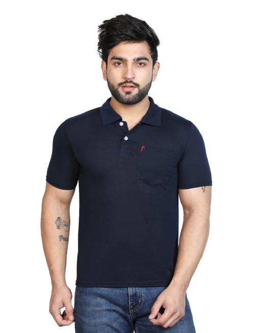 Buy Qure Vintage Men Polo Neck T Shirt With Pocket Online at Best ...