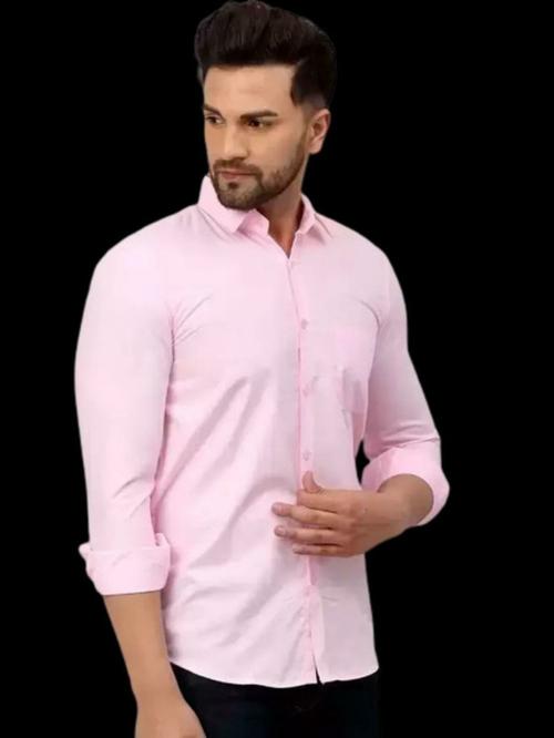 TMF THE MEERU FASHION Men Solid Festive Pink Shirt