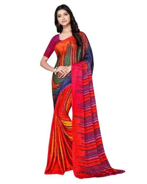 Pisara Multi Crape Printed Saree