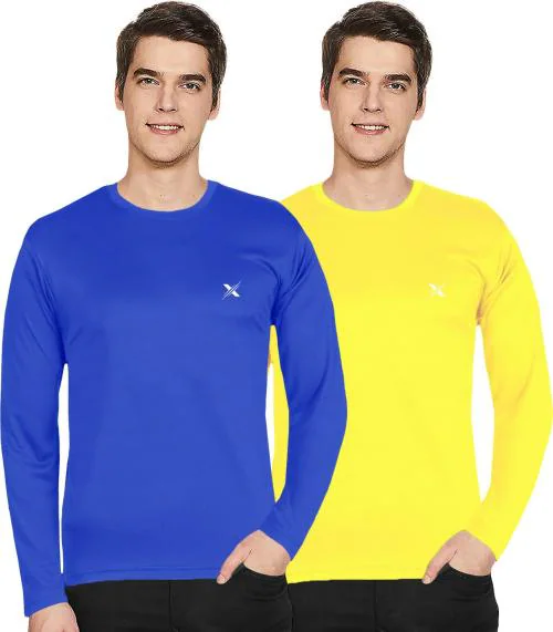 Ftx Men Multicolor Solid Polyester Pack Of 2 T-Shirt ()