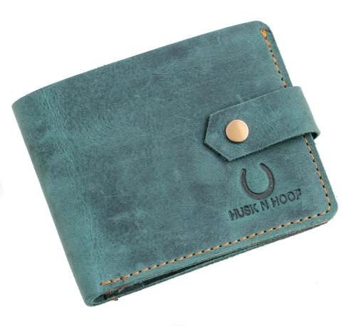 Husk N Hoof Hunter Green Leather Rfid Protected Wallet For Men