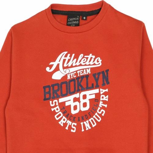 CREMLIN CLOTHING Boys Sweat Shirt Brooklyn Orange 8 - 9 Years