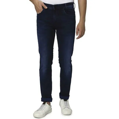 Mufti Dark Indigo Blue Narrow Fit Denim Deluxe Stretch Jeans