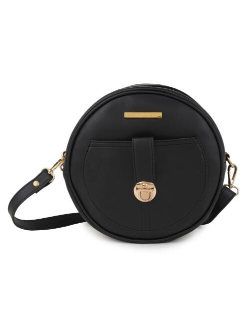 Lapis O Lupo Women Black Sling Bag (Llsl0091Bk)