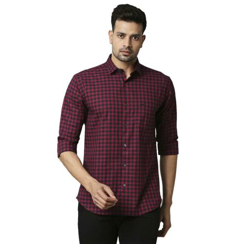 Buy Park Avenue Men Casual Dark Red Shirt Online at Best Prices in ...
