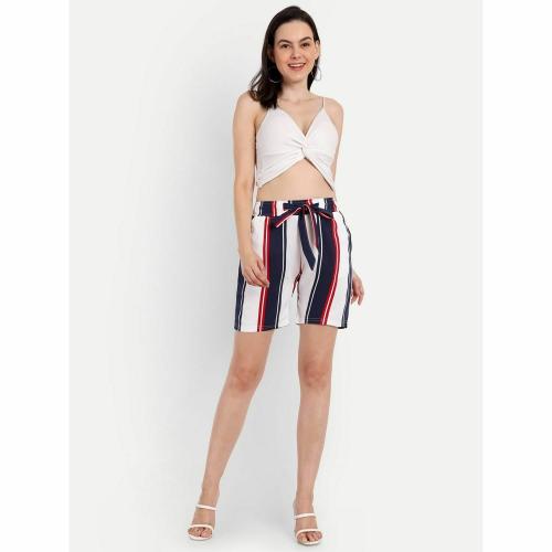 Higante Fancy Modern Women Shorts (Blue and White)S