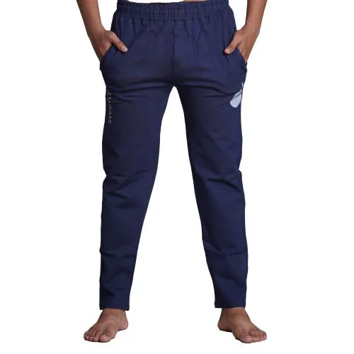 SWEAT Originals Lycra Joggers, Jersey Track Pant for Men for Men/Boys | Casual Running Workout Pants with 2 Side Zipper Pockets - Blue