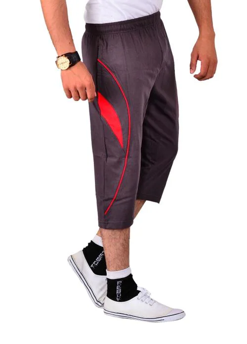 VEGO Men's Regular Fit Cotton Shorts_Silver_42