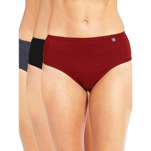 Jockey 1406 Women's High Coverage Super Combed Cotton Mid Waist Hipster with Concealed Waistband and StayFresh Treatment (Pack of 3)