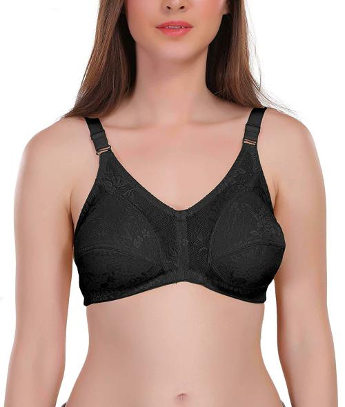Eve's Beauty Women Black 32C Cotton Bra (32C)