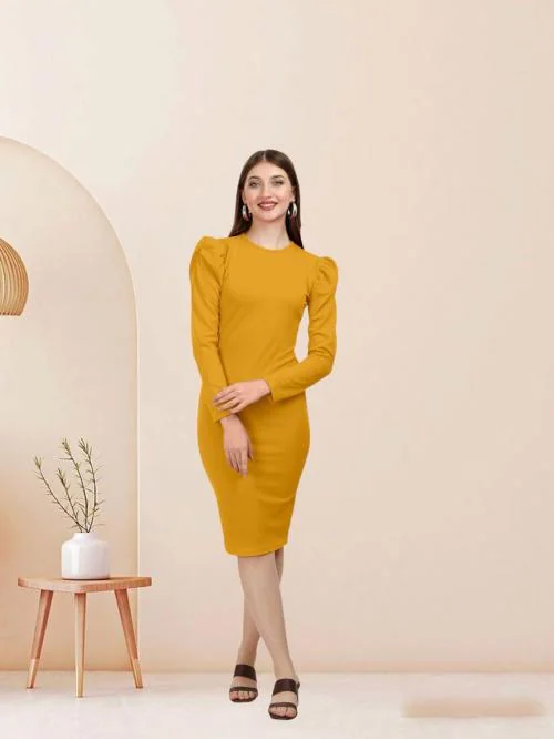 Eyecliq Women Bodycon Yellow Dress