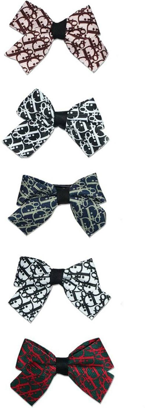 Vaghbhatt Multicolor Fabric Hair Bows (Pack Of 5)
