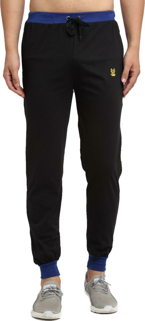 Buy Vimal Jonney Men Blue Solid Cotton Blend Track Pants Online at Best