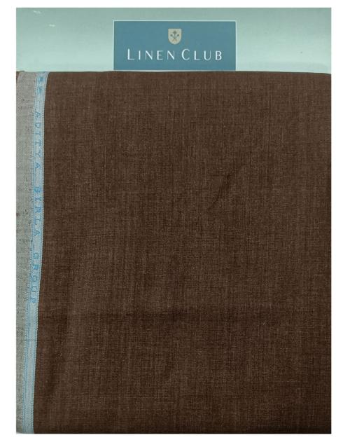Linen Club Men Bronze Solid Linen Shirt Fabric
