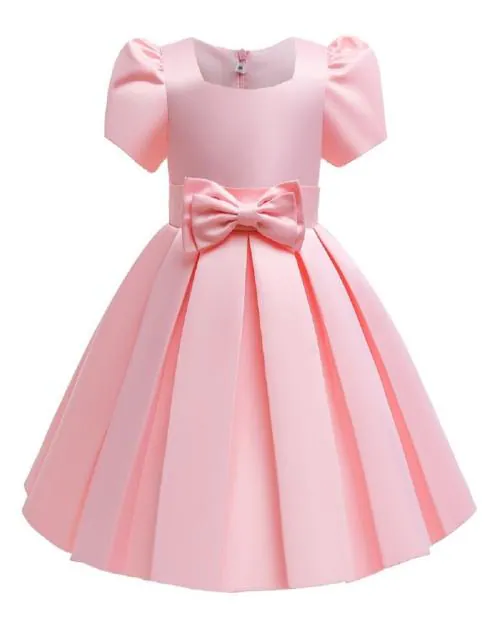 R Cube Girls Midi/Knee Length Festive/Wedding Peach Dress
