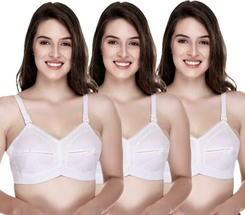 Sona Lingerie Women's Ultimate Cotton Straps Full Coverage Non Padded Cotton Minimizer Bra