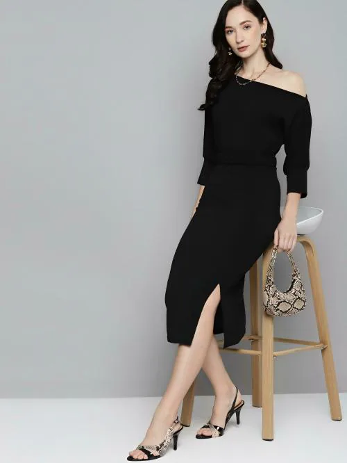 Mirapari Fashion Women Sheath Black Dress-M