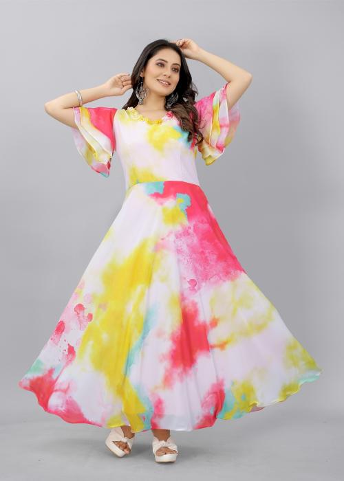 Aika Women's Weightless Digital Print Readymade Gown