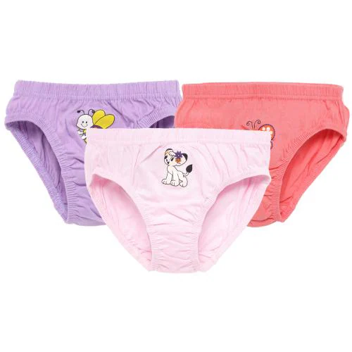 Savage Girls Cotton Panties for 7 to 8 years old with Inner Elastic 65cm Pack of 3