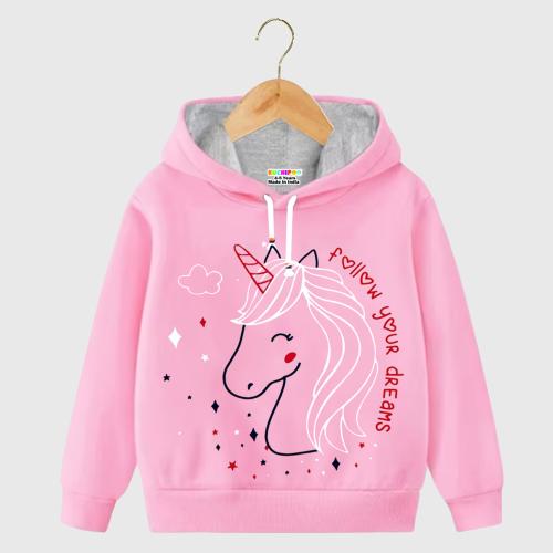 Kuchipoo Winterwear Girls Hoodies - (KUC-HOD-0126; Pink)