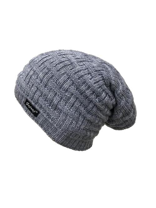 Gajraj Men Grey Woolen Beanie Cap